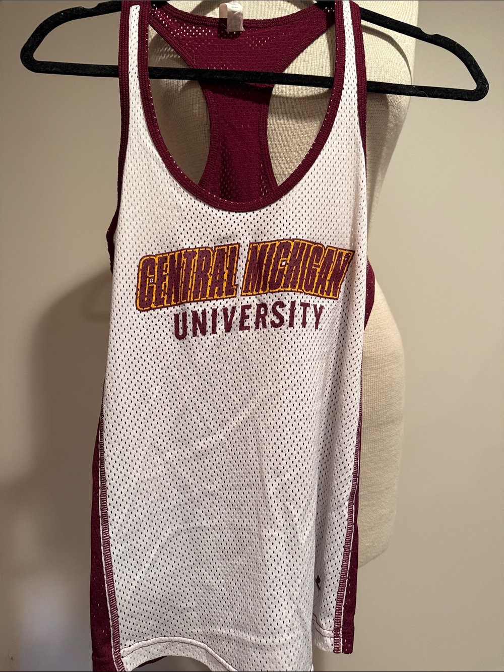 Under Armour Maroon and White Central Michigan University Mesh Tank